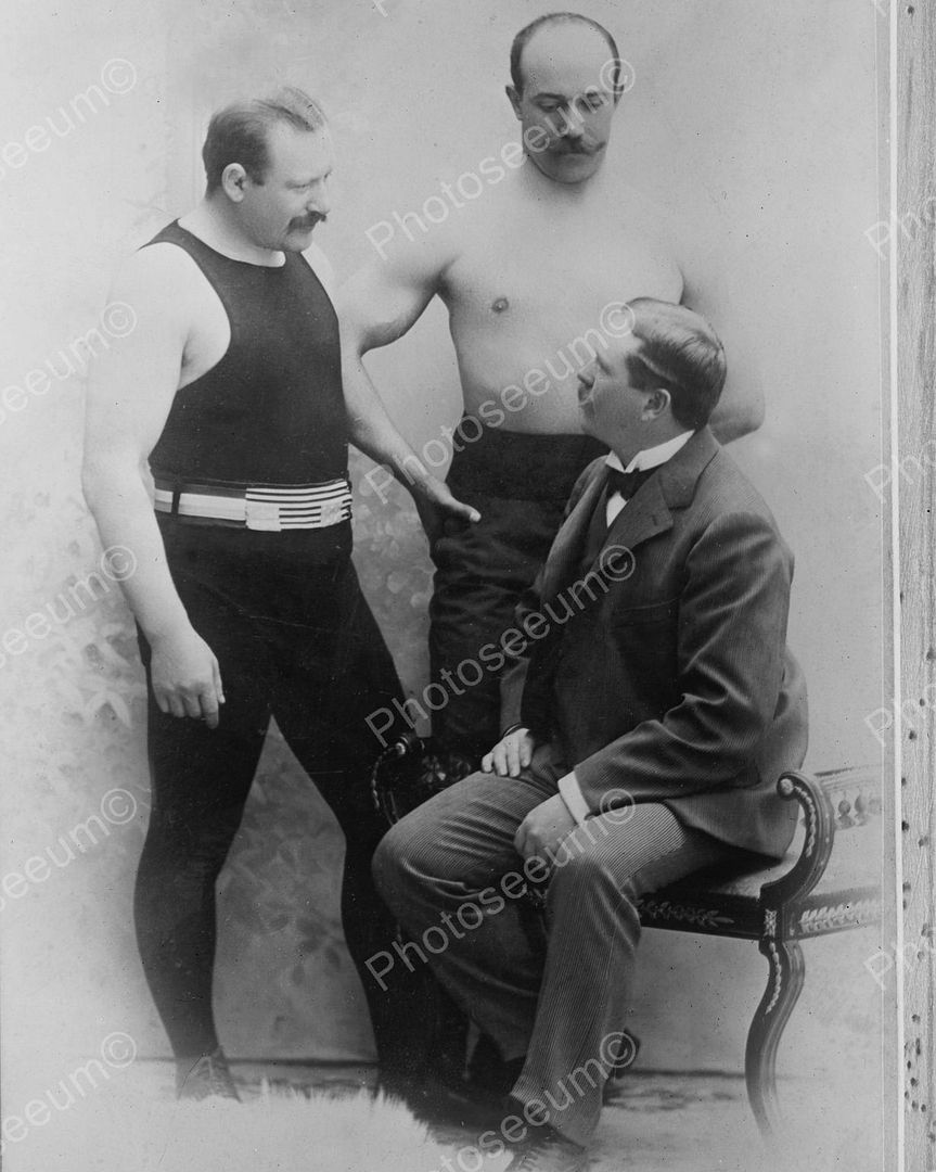 Wrestlers Speaking With Their Manager 1900s Vintage 8x10 Reprint Of Ol